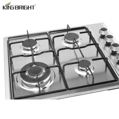 China Hotel Kingbright Gas Stove 3 Burner Cocina de gas Household Stainless Steel Gas Cooker for sale