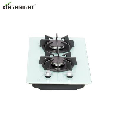 China Cocina de gas Household Built-in Gas Cooker Tempered Glass 2 Burner Gas Stove Household Kitchen Appliances for sale