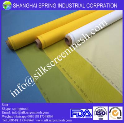 중국 screen printing fabric mesh 68T white/yellow polyester printing mesh for screen printing 판매용