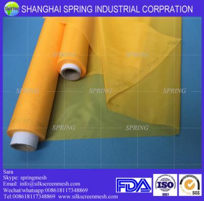 China White/Yellow 32T-55PW 100% Monofilament Polyester Screen Printing Mesh Fabric/Screen Printing Mesh for sale