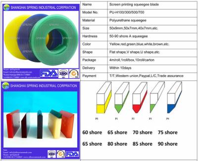 China 75/90/75A Triple layer durometer rubber squeegee for screen printing/Squeegee en venta