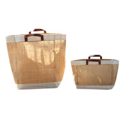 China Wholesale Reusable Wholesale Hemp Jute Tote Bags Women Hessian Shopping Bag 100% Natural Hessian Bag for sale