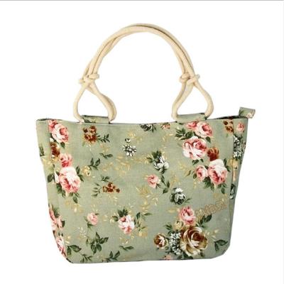 China Printing Women Girls Printing Canvas Handbag Shopping Bag Shoulder Lady Bags Casual Handbag for sale