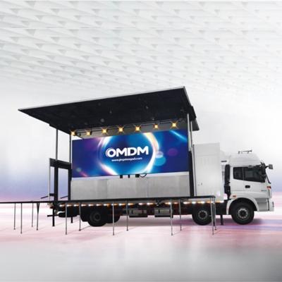 China Outdoor Advertising Large LED Screen Mobile Stage 9.6m Container Truck/Mobile Stage Truck For Touring Show for sale