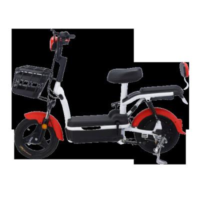 China Cheap Aluminum Alloy 2 Seat 48V 350W Ebike For Adult 14 Inch Aluminum Alloy City Electric Bike With Basket Hidden Battery Road Bicycle for sale