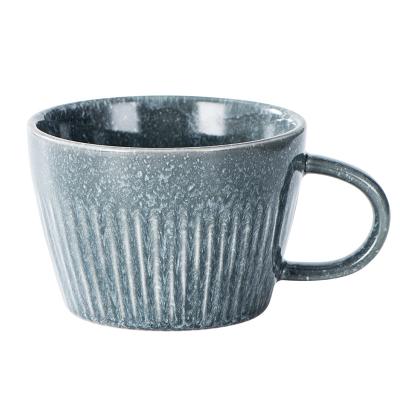 China Viable Change Gray Green White Retro Furnace Snowflake Porcelain Tea Cups Ceramic Coffee Mugs for sale