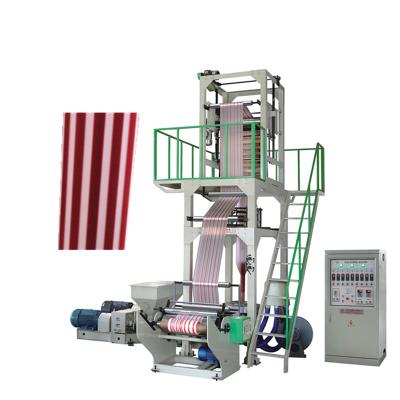 China plastic film two colors pe extrusion film blowing making machine double lined multi color blown film extruder machine for sale