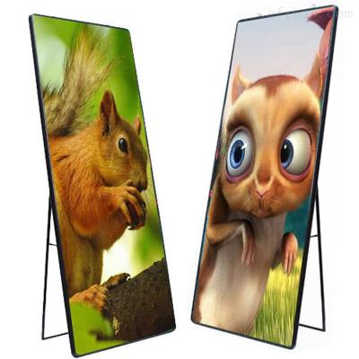 China P2.5 P3 Indoor Full Color Standing Poster Hd Video Mirror Led Display Walkway Screen For Advertising for sale