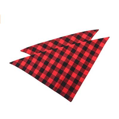 China Custom Printed Pet Bandana Dog Bandana Plaid Multifunctional Scarf Triangle Scarves For Small Medium Dog for sale