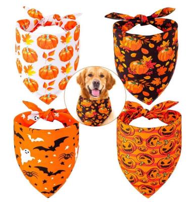 China Breathable Wind Resistant Halloween Dog Bandana Pet Scarf Handkerchief Bibs Dog Supplies Custom Pet Bandana for sale