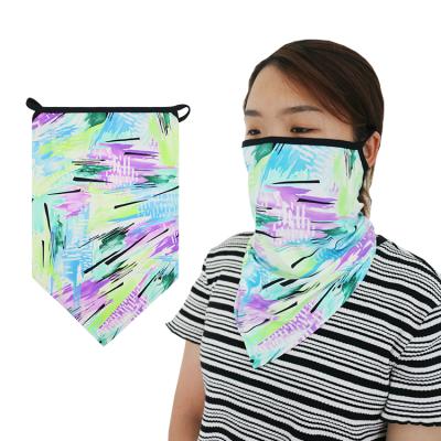 China Summer Quick Dry Breathable Sun UV Face Mouth Cover Logo Neck Gaiter Bandana Custom Made With Ear Loops for sale