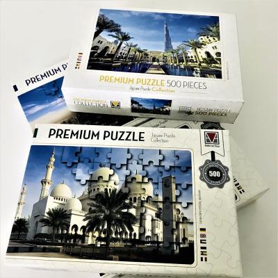 China Cartoon Toy Custom Printed Landscape Jigsaw Puzzle Thick Gray Cardboard Kids Play Educational Jigsaw Puzzle For Kids Jigsaw Puzzle 1000 Pieces for sale