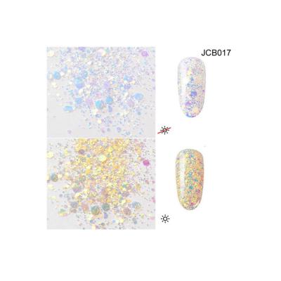 China Nails Glitter Photochromic Glitter Powder UV Sunlight Color Change Glitter Flakes Glitter For Nail for sale