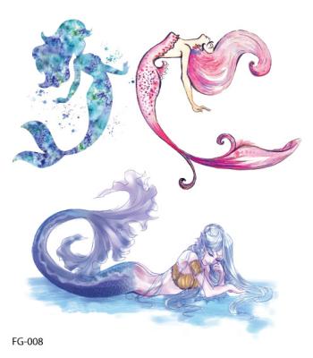 China Glitter Mermaid Temporary Tattoo For Kids Cosmetics Body Art Party Decoration Water Transfer Tattoo for sale