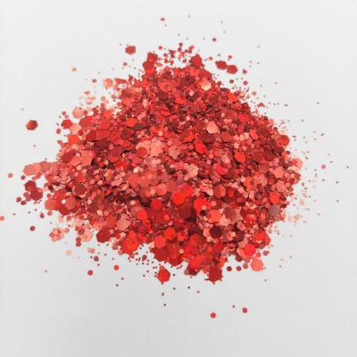 China Body Chunky Hybrid Glitter Biodegradable Cosmetic Grade Glitter For Face Body Hair for sale