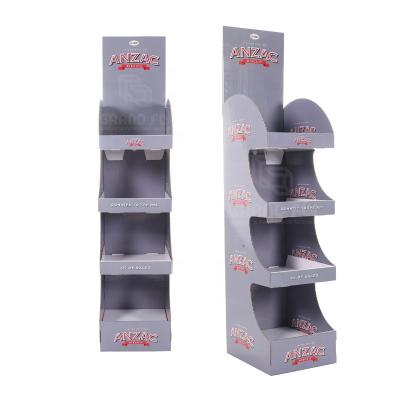 China Eco - Friendly Four Tier Cardboard Shelf Floor Display For Snack Food for sale