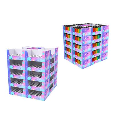 China Single Sided Cardboard Umbrella Stackable Floor Pallet Custom Printing Customizable Display Stand for sale