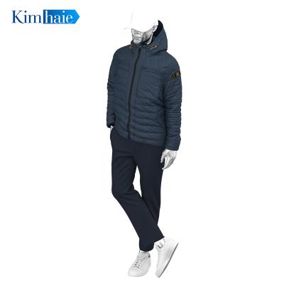 China Waterproof Windproof Zipper Padding Duty Free Winter Male Jacket Jumper Quilted Jacket Men Hooded Puffy Men's Navy Jacket for sale