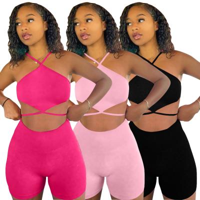 China 2021 Summer Breathable Breathable Women Fashion Tops&Pant Bodycon New Summer Sexy Sport Casual Shorts Two Piece Set Women Shorts for sale