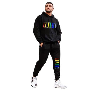 China Wholesale Good Quality Mens Breathable Polyester Sweatsuit Custom Letters Men's Sportswear OEM Breathable Gym Tracksuit for sale