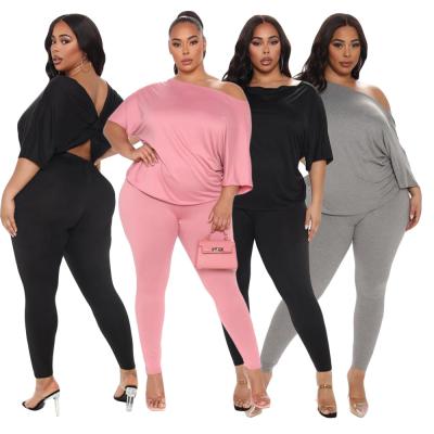 China 2 Piece Set Women Set Women Long Set Casual Loose Back QUICK DRY Backless Sexy Backless Custom Plus Size Pants Set for sale