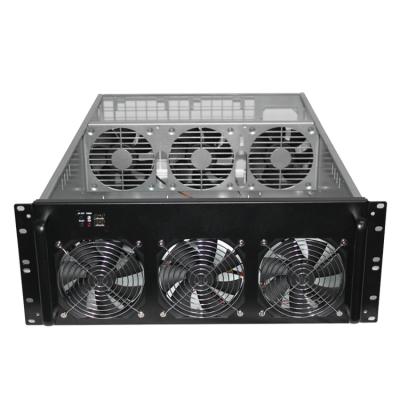 China 4U 6 gpu case 8 gpu case server rack mount chassis with 6 fan ATX power supply case 8GPU 4W2 for sale