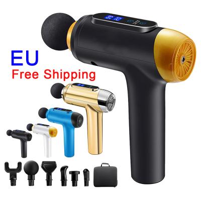 China Free Shipping Body Electric Handheld Sports Massage Gun Led Touch Screen Deep Tissue Muscle Massage Gun for sale