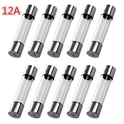 China SYHY 100 Pcs F12AL250V 6 x 30mm Quick-Blow 12A Fuse 250V Glass Fuse Fast Acting Fuse 12A 250V for sale