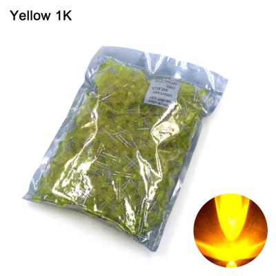 China SYHY 1000PCS/Bag 5MM LED Yellow Diode Around Diffused Light Highlight New Wholesale Electronic Yellow LED 5MM DIP Lamp F5 Yellow Color for sale