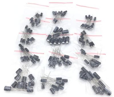 China 1set 120pcs 12 Pack 0.22UF-470UF Aluminum Electrolytic Capacitor Assortment Kit Values ​​0.22UF-470UF for sale