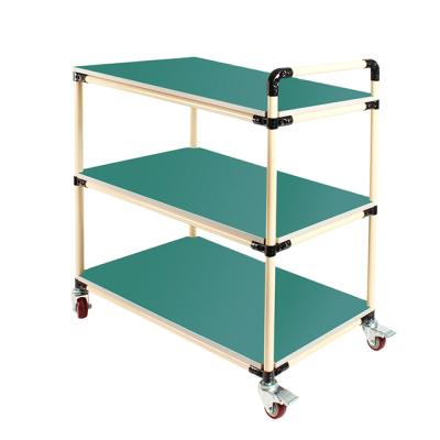 China Tools Workshop Industrial Factory ESD Tube Cart Shelf Cart Lean Storage Cart Manufacturer for sale