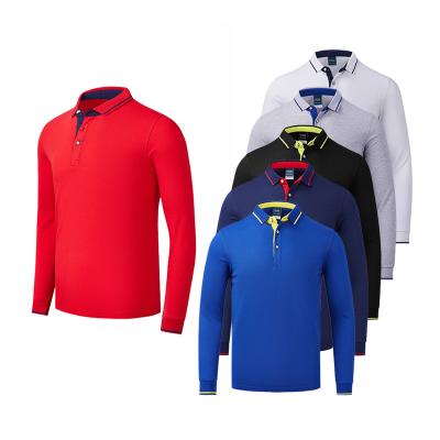 China Breathable Golf T-shirt Workout Sports Polo Shirts Long Sleeves Breathable Dry Fit Polo Shirts For Mans for sale