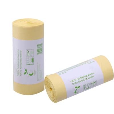 China Disposable Bags ASTMD6400 Disposable Compostable Factory Customized Organic Bioplastic Biodegradable Garbage Bag for sale