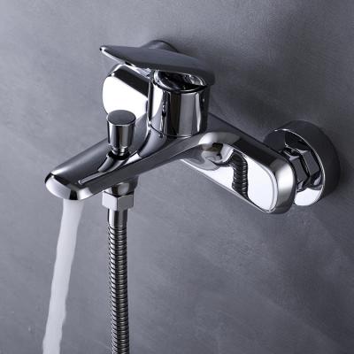 China Brass Single Lever Metered Shower Mixer Taps Bathroom Chrome Shower Valve Mixer Wall Mounted Faucet for sale