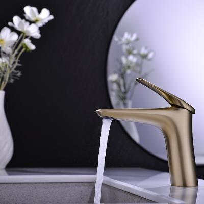 China Modern Hot Cold Single Brass Brass Mixer Taps Zinc Handle Bathroom Sink Hidden Basin Faucet Metered Basin Faucet for sale