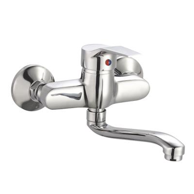 China High Quality Metered Wall Mounted Faucets Bathroom Faucets Chrome Polished Brass Bath Shower Mixer Tap for sale