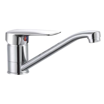 China Fashion Modern Design Polished Easy Deck Mounted Sanitary Ware Chrome Water Kitchen Faucet Brass Sink Faucet for sale