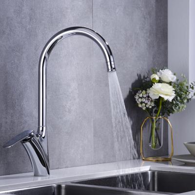 China High Quality Commercial Modern Fashion Silver Chrome Brass Mixer Kitchen Faucets Cold And Hot Water for sale