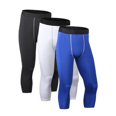 China Custom 3/4 Fitness Elastic Breathable Breathable Jogging Pants Men's Gaiters Compression Tights Jogging for sale