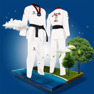 China Free Shipping Wholesale Sample Taekwondo Kids Taekwondo Kickboxing Uniform Dobok Eco - Friendly for sale