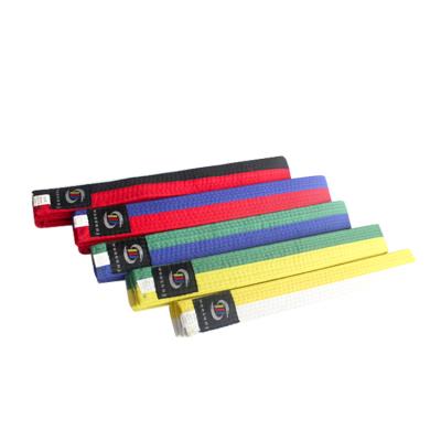 China Custom Customer Praise Wholesale Karate Belt Colors Martial Arts Taekwondo Karate Double Color Belts for sale