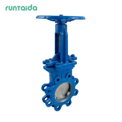 China General casting steel PZ73X PN10 PN16 handwheel hook type wcb mud slide mud sluice knife gate valve for sale