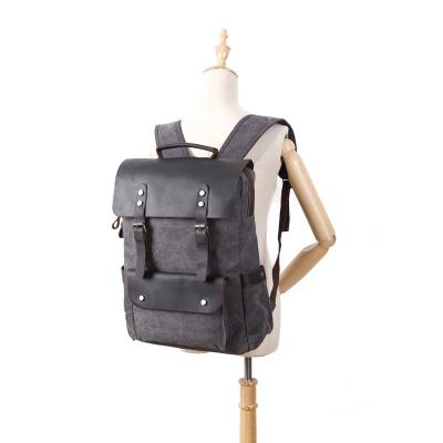 China Teen Anti-theft Wholesale School Leather Backpack Vintage Canvas Backpack Daily Bag for sale