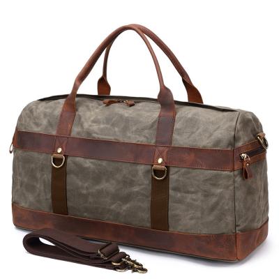 China High Quality Vintage Leather Carry-Ons Luggage Duffel Travel Weekend Bag Waterproof For Women Men for sale