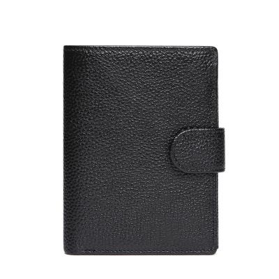 China RFID Card Case Card Holder Genuine Leather Flat Wallet For Men Rfid Blocking Aluminum Wallet Wallet for sale