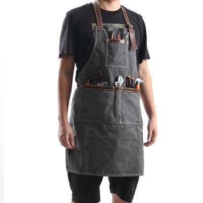 China SHAPE Leather Strap Wholesale Adjustable Apron For Kitchen Chef Barberology Cleaning Apron for sale