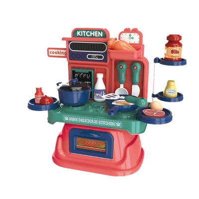 China Funny Education Set Toys 27pcs Mini Accessories Happy Pretend Play Cooking Tabletop Kitchen Toy Sets For Kids 3+ for sale