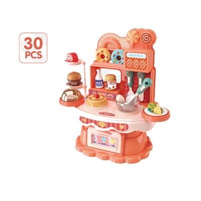 China Environmental protection without smudges 30pcs simulation dessert tool dessert table girl kitchen play set orange toy for sale