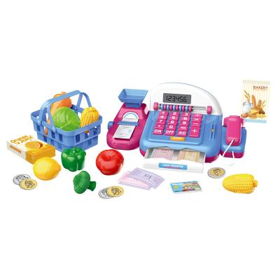 China Practical Ability Children Pretend Play Selling Vegetables Food Cash Register Game Cashier Toys for sale