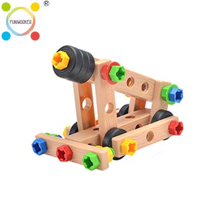 China New Assembly Tools Eco-friendly Material Creative Diy Building Block Educational Wooden Toy For Kid for sale